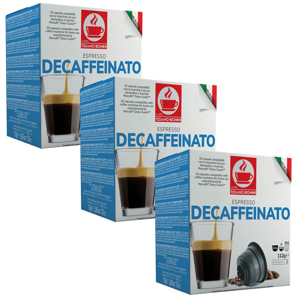Bonini Decaf Espresso Coffee Pods | Dolce Gusto Compatible | 48 Pack