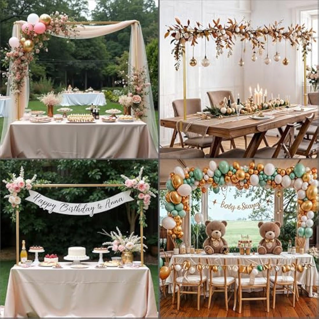 Gold Over Table Rod Stand – Adjustable Metal Arch Frame