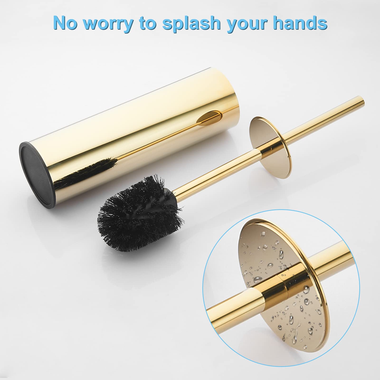 BGL Gold Toilet Brush Holder | 304 Stainless Steel Round Floor Stand