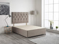 Bed Centre Light Grey Plush Velvet Fabric Divan Base Plus Matching Headboard3ft 4ft 4ft6 5ft 6ft 4FT SMALL DOUBLE - image 1