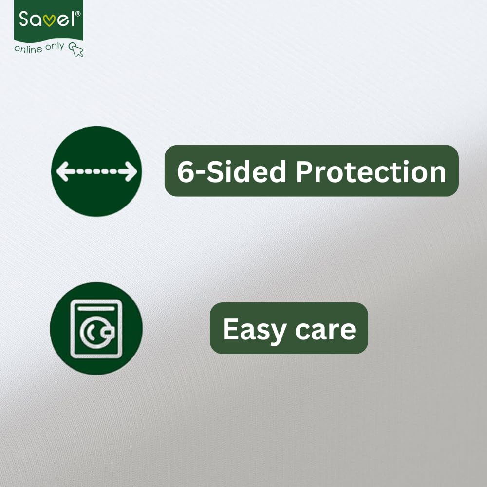 Savel - Mattress Encasement 120x190/200 cm Small Double | Waterproof and Breathable Mattress Protector | Deep 30cm Fitted Skirt - White