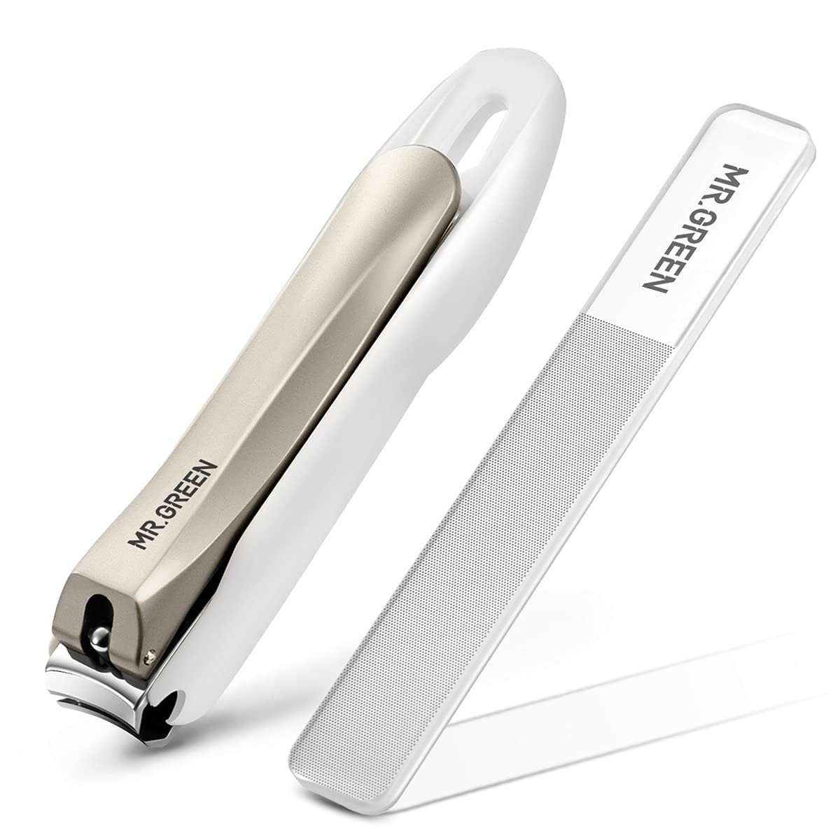 MR.GREEN Anti-Splash Stainless Steel Nail Clippers with Glass File