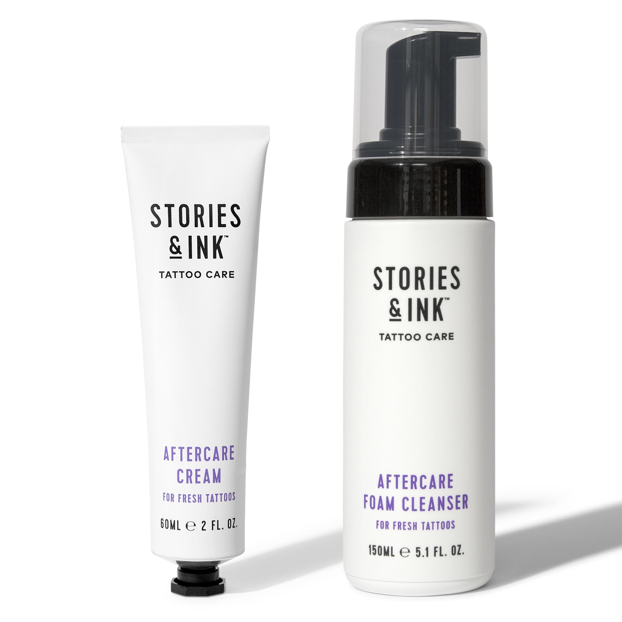 Stories & Ink Tattoo Aftercare Duo – Healing Cream & Foaming Cleanser