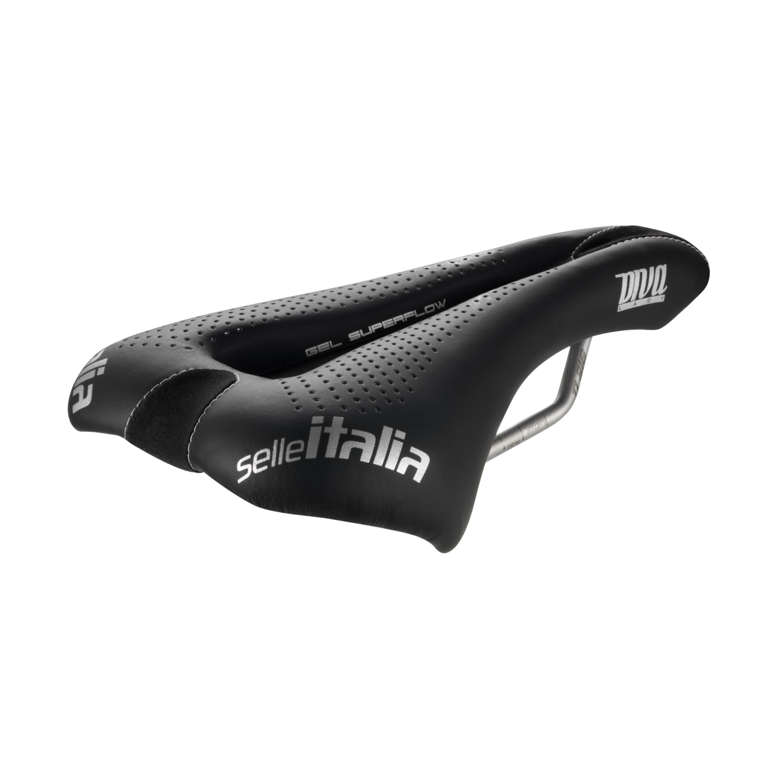Selle Italia Diva Gel Superflow Women's Bike Saddle – Black, Small