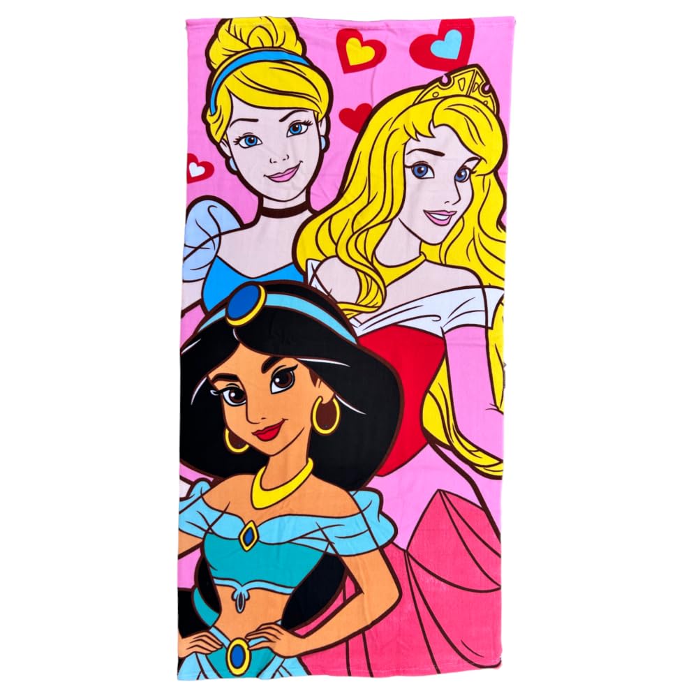 Disney Princess Kids Beach Towel | Microfibre 140x70cm Pool & Swim Towel