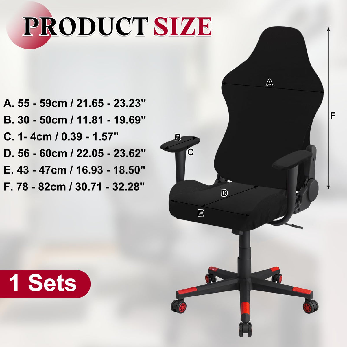 sourcing map Gaming Chair Covers, Stretchable Office Computer Chair Slipcover with Armrest Covers - image 2