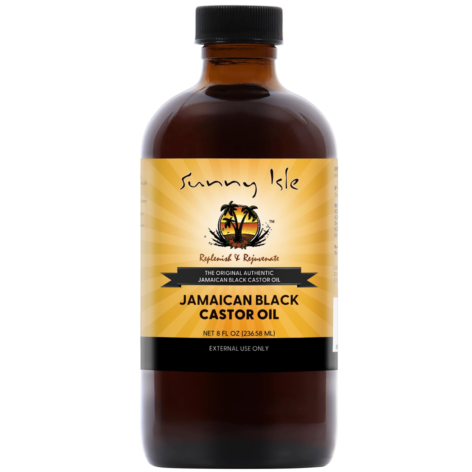 Sunny Isle Jamaican Black Castor Oil - 8oz Pure Organic Hair & Skin Oil