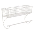 DII Rustic Farmhouse Metal Wall Shelf with Towel Bar – Antique White