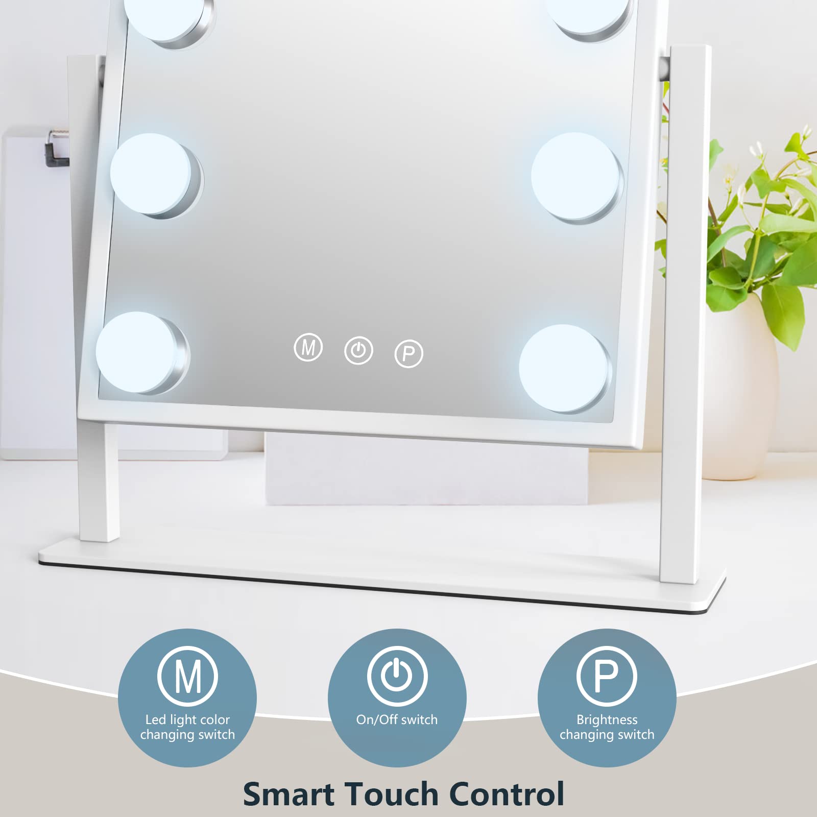 TUREWELL Hollywood Makeup Mirror | Large Lighted Vanity with 9 LED Bulbs