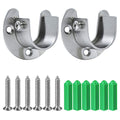 Pveath 2 Pack Stainless Steel Closet Pole Sockets, Heavy Duty Closet Rod End Supports Flange Rod Holder with Screws, U Shaped - image 1