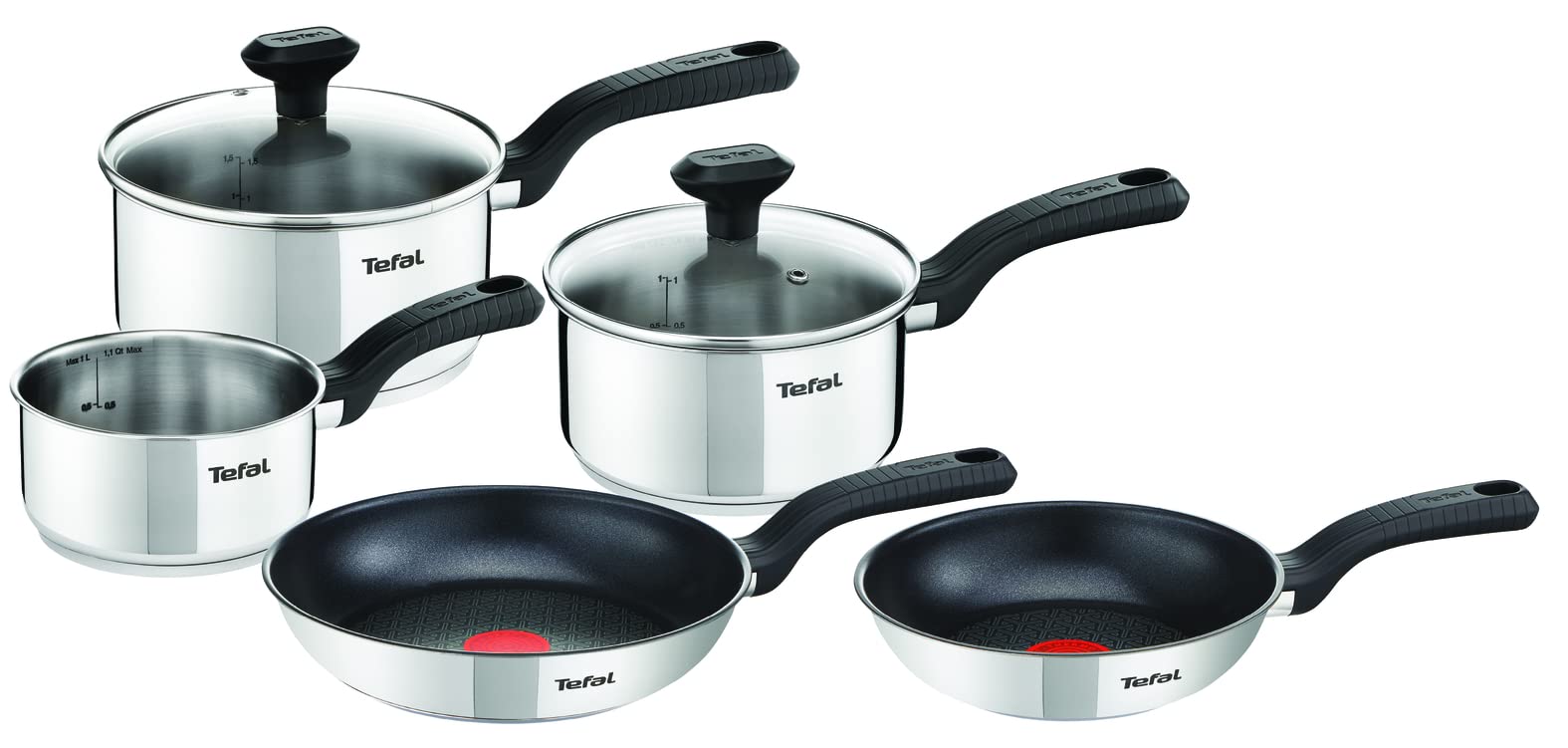 Tefal Comfort Max 5-Piece Stainless Steel Cookware Set | Induction Safe