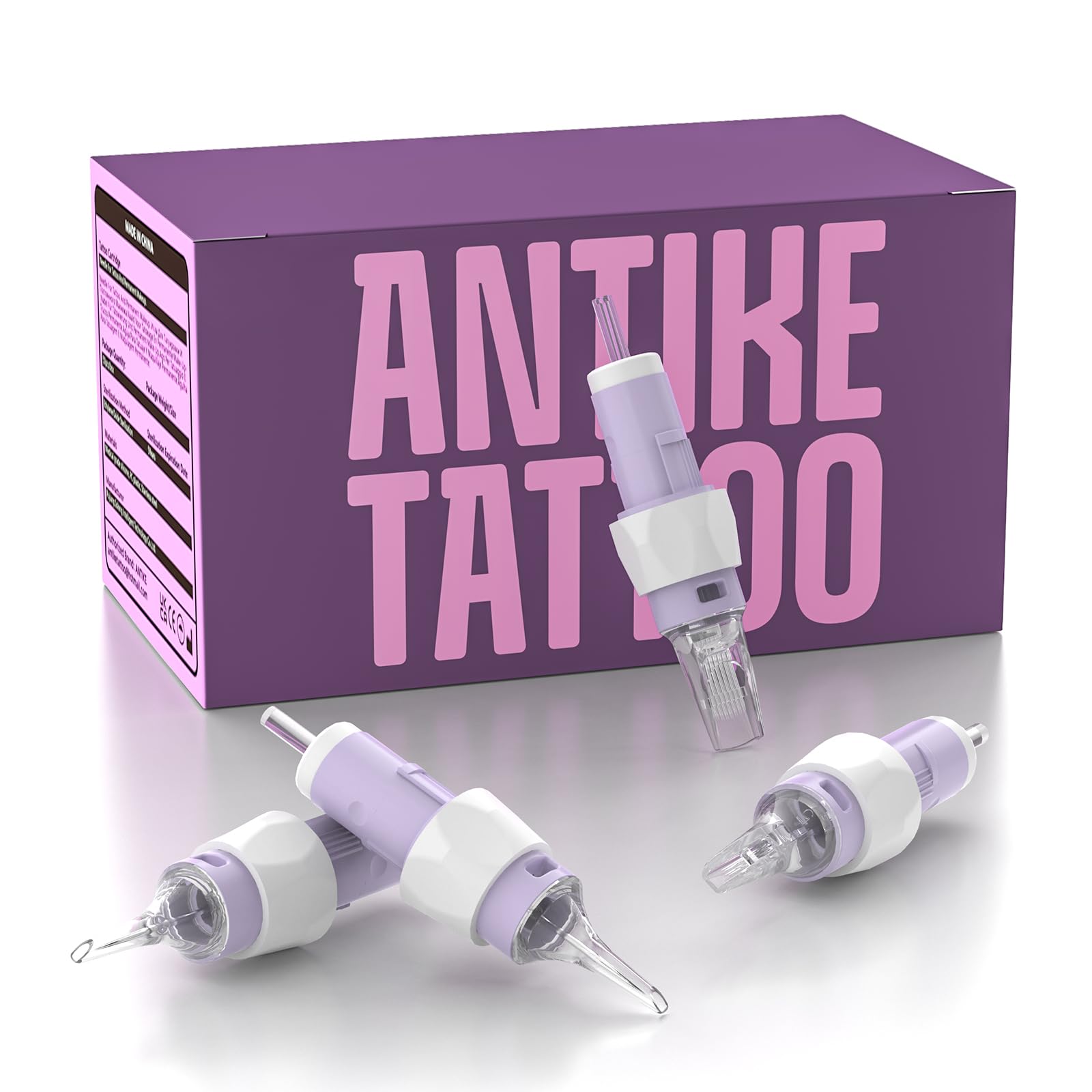 ANTIKE 50Pcs Mixed Tattoo Cartridge Needles | #10 Bugpin Finger Ledge