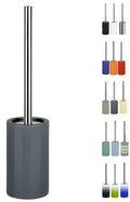 Spirella Tube Porcelain Toilet Brush Set with Stainless Steel Handle – Grey