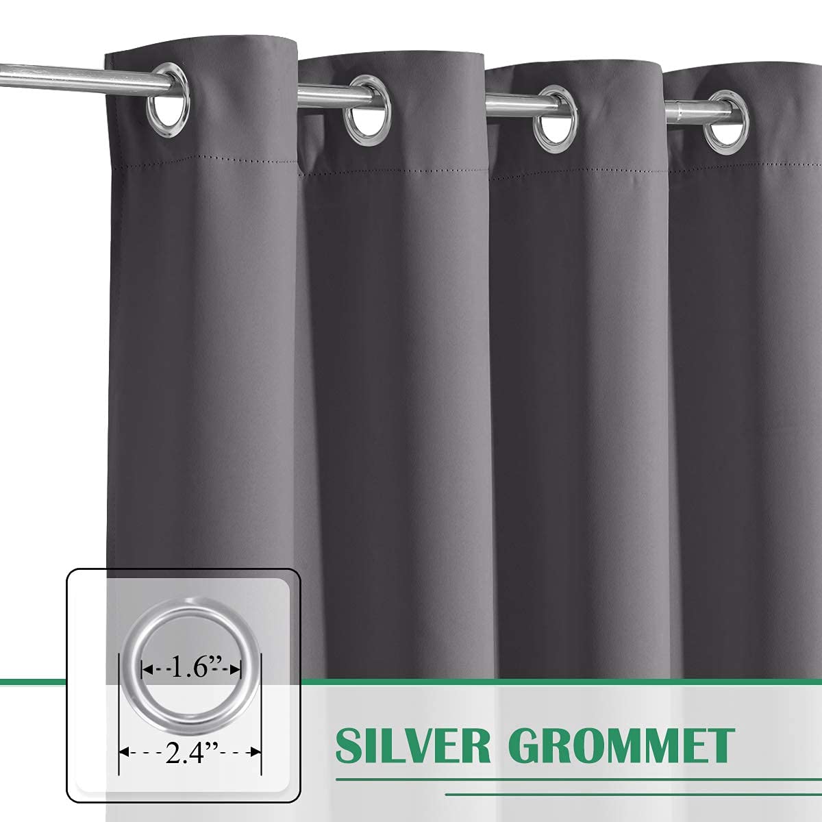 StangH Extra Wide Outdoor Curtain | Waterproof Blackout Patio Drape