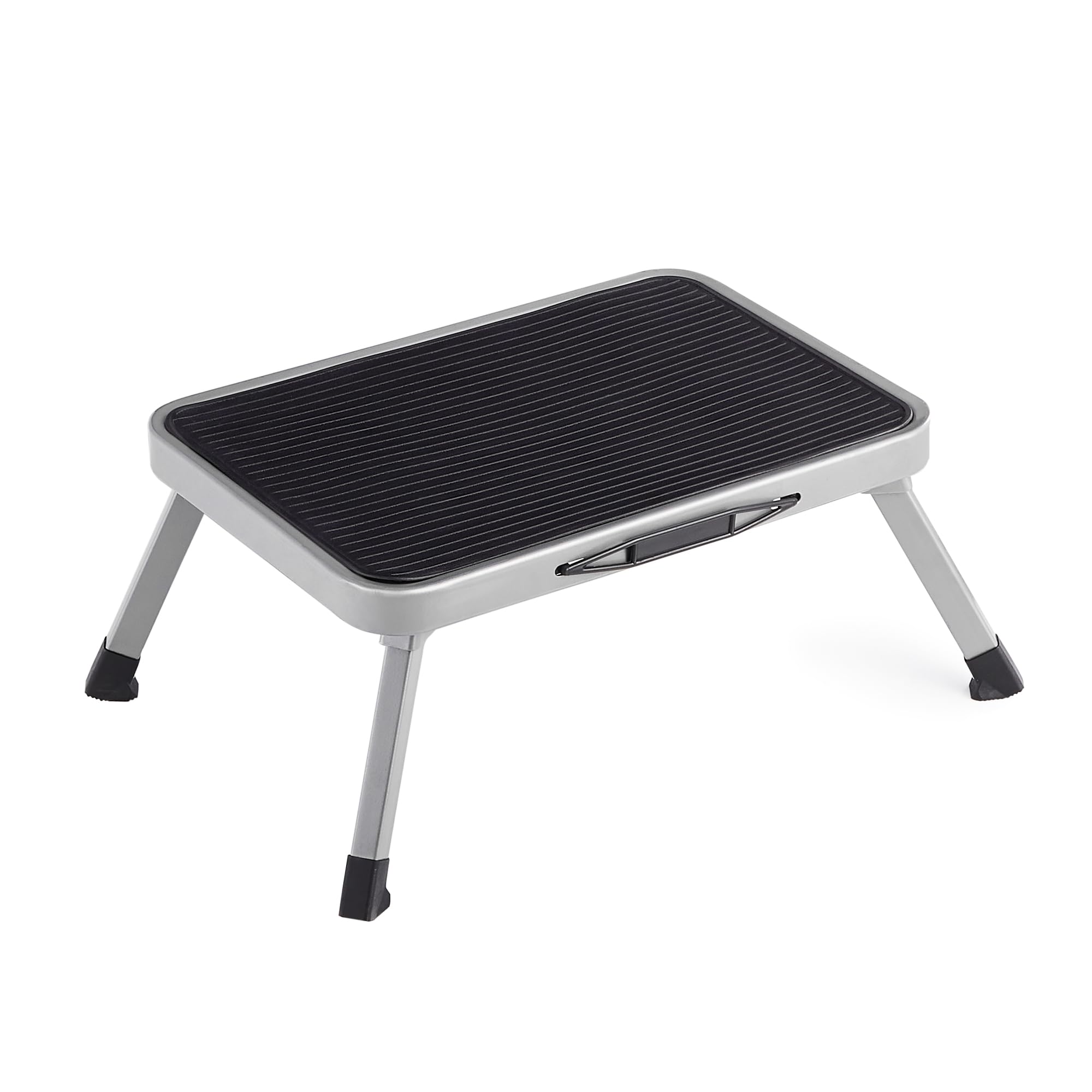 SONGMICS Folding Single Step Ladder | 150kg Capacity – Dove Grey