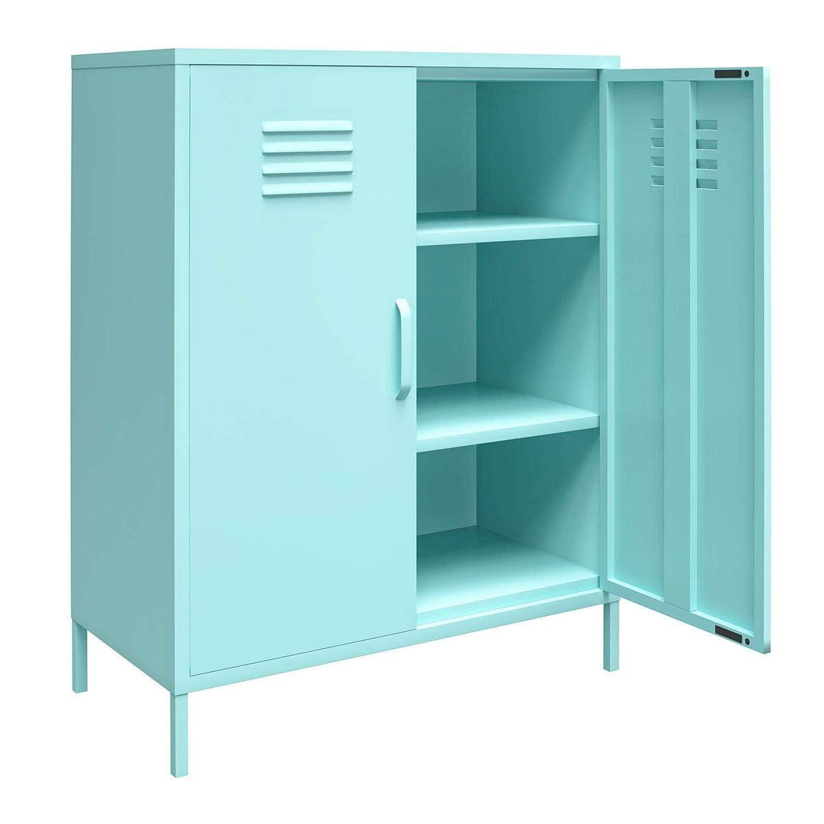 DHP Furniture Cache 2 Door Metal Locker Storage Cabinet Mint - image 4