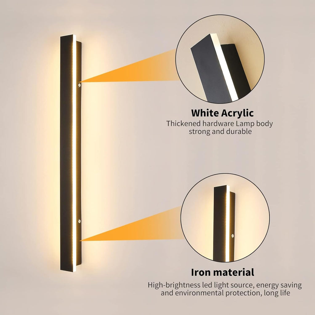 Mikeru 80cm LED Outdoor Wall Light – IP65 Rainproof 3-Color Modern Sconce