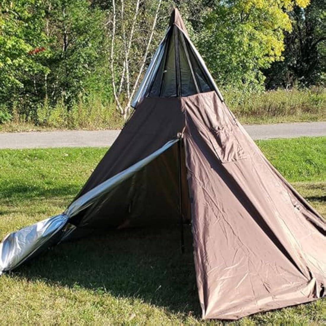 Jolof Store Waterproof Pyramid Teepee Tent with Stove Hole – 300D Oxford