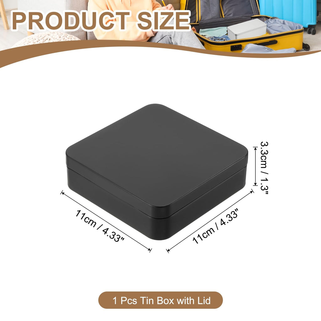 PATIKIL Rectangular Tin Box 4.3"x4.3"x1.3", Metal Storage Tin Box Portable Storage Container with Lid for Tea Candy Treats Gifts Favors Candle - image 2