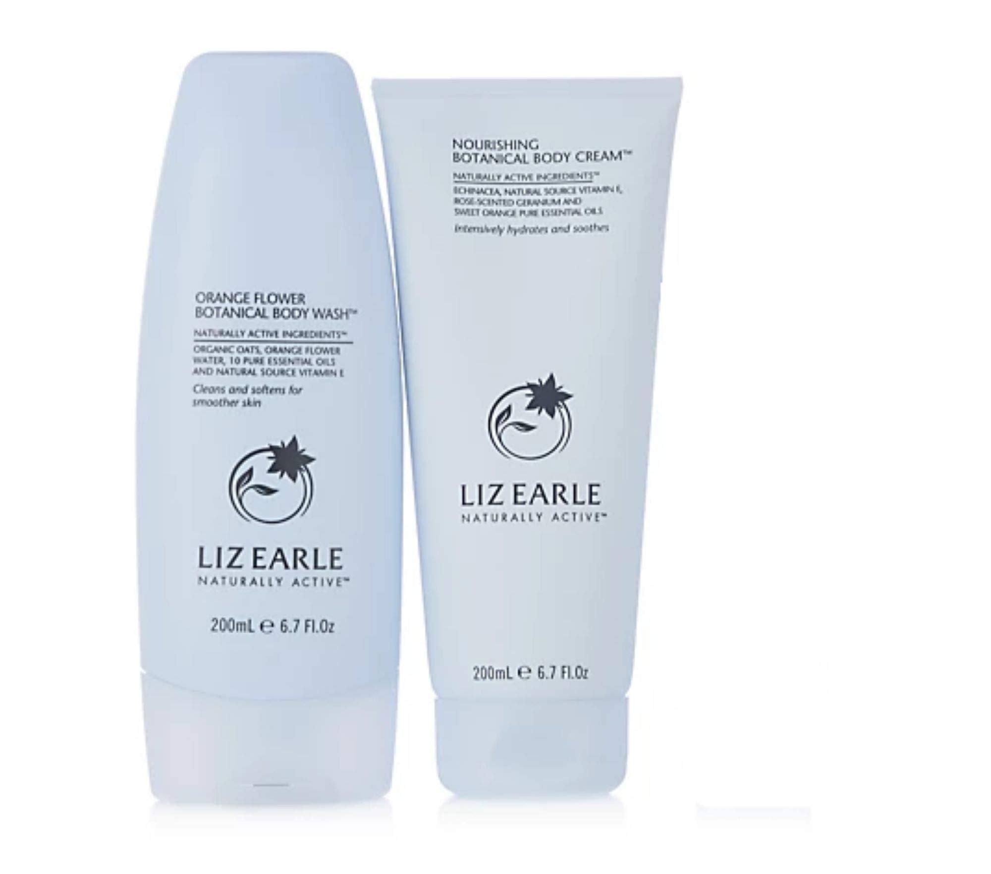 Liz Earle Orange Flower Body Wash & Cream Botanical Skincare Gift Set