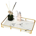 Dobbyby Marble Vanity Tray | Stainless Steel Makeup & Skincare Organizer