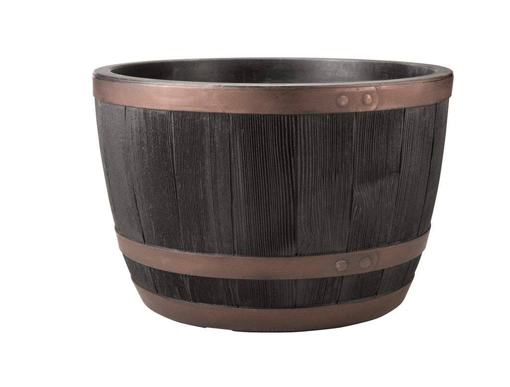 Stewart Blenheim Half Barrel Garden Planter, Copper Effect, 61 cm