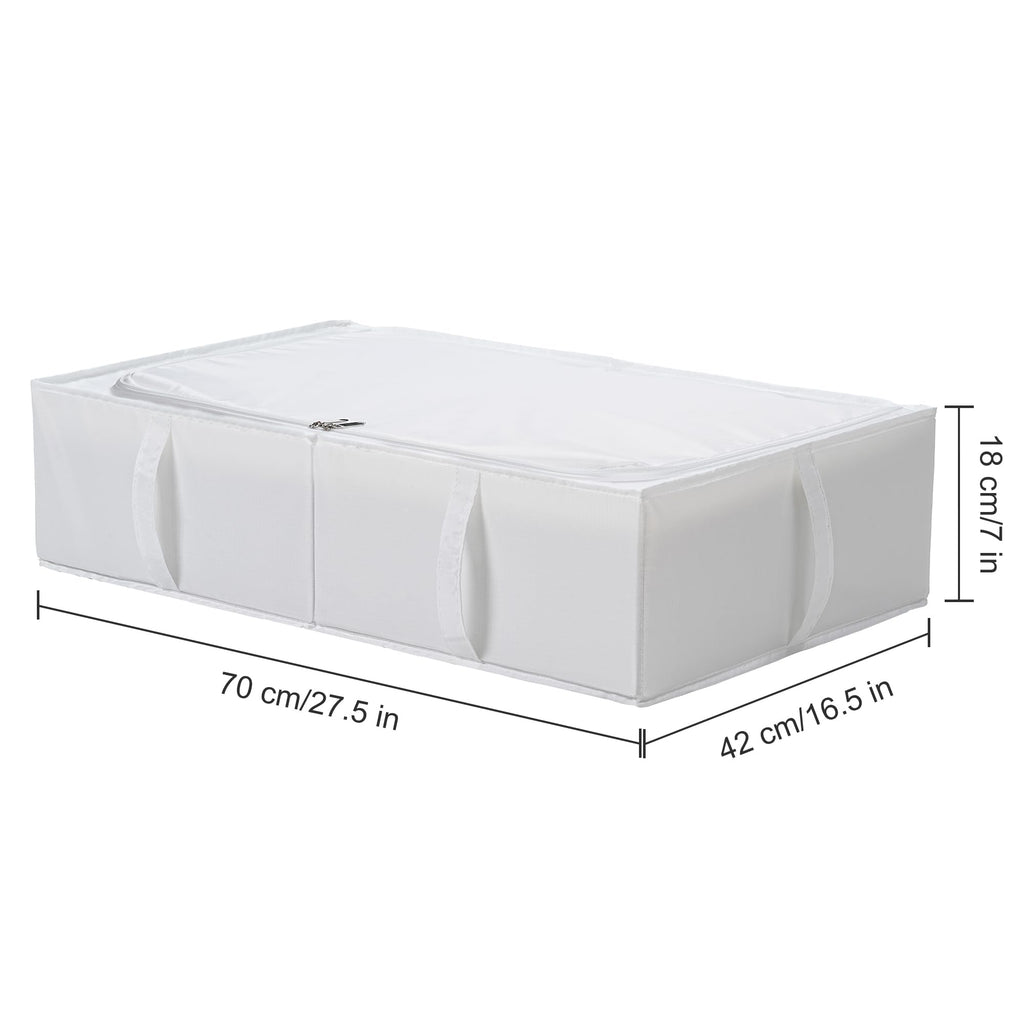 TYEERS Under Bed Storage Box with Lid | Durable Fabric 4-Pack | Dark Grey