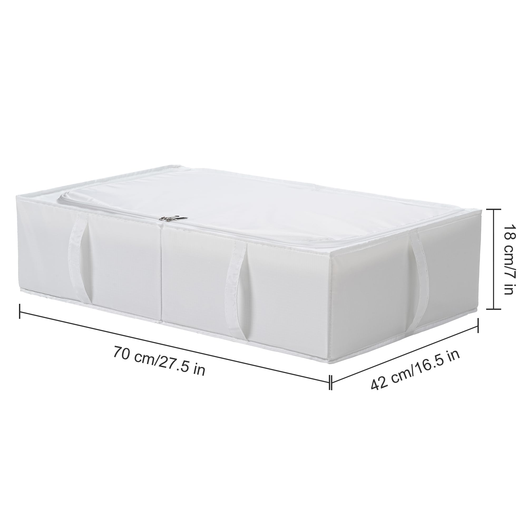 TYEERS Under Bed Storage Box with Lid | Durable Fabric 4-Pack | Dark Grey
