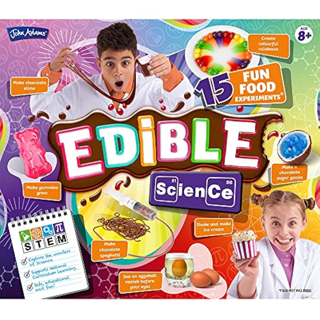 John Adams Edible Science Kit – 15 STEM Food Experiments for Kids Age 8+