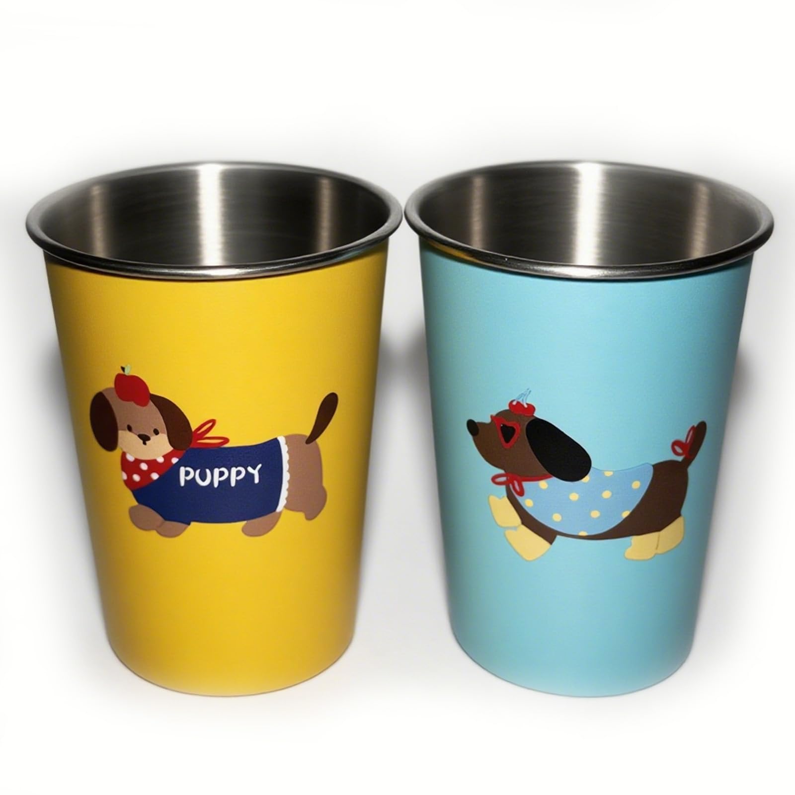 Stainless Steel Toothbrush Holder – 2pc Sausage Dog Cups