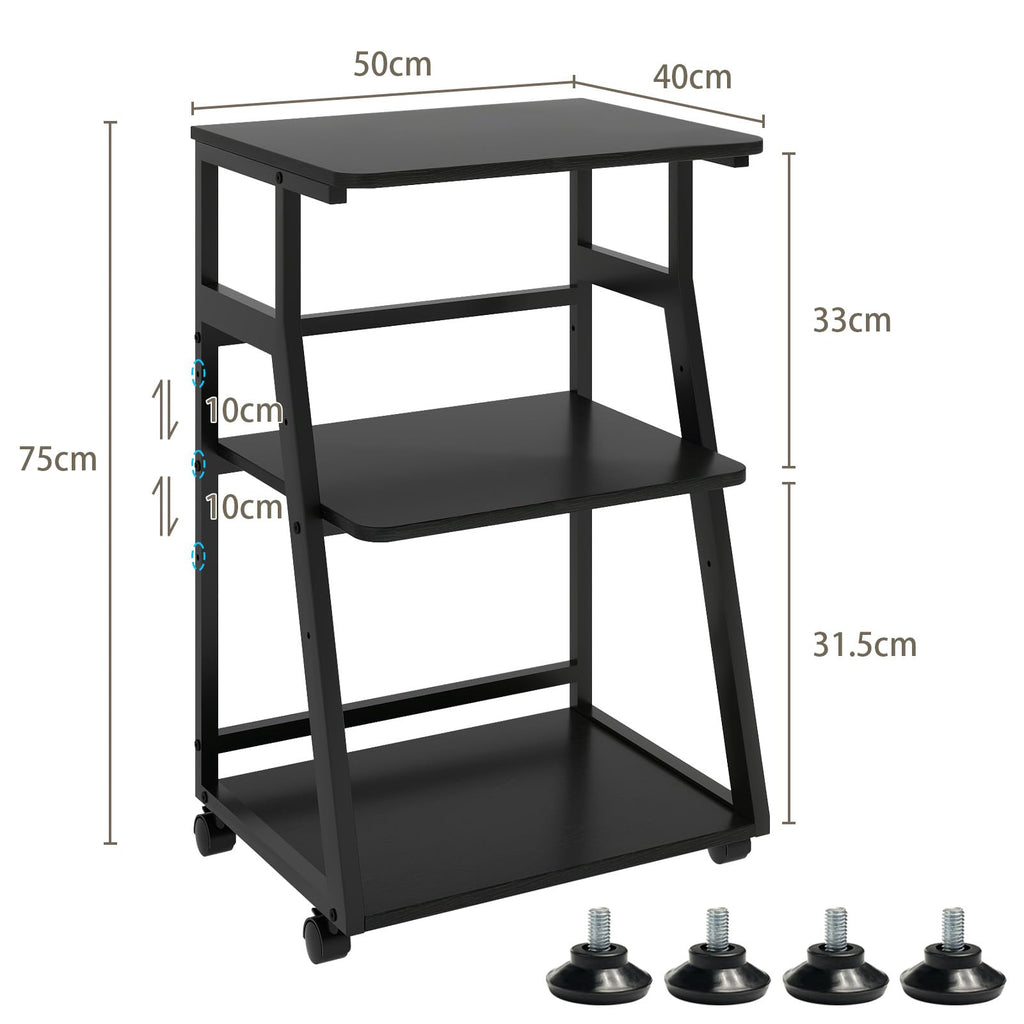 PUNCIA 50x40x75cm Printer Stand, 3 Tier Printer Table with Storage