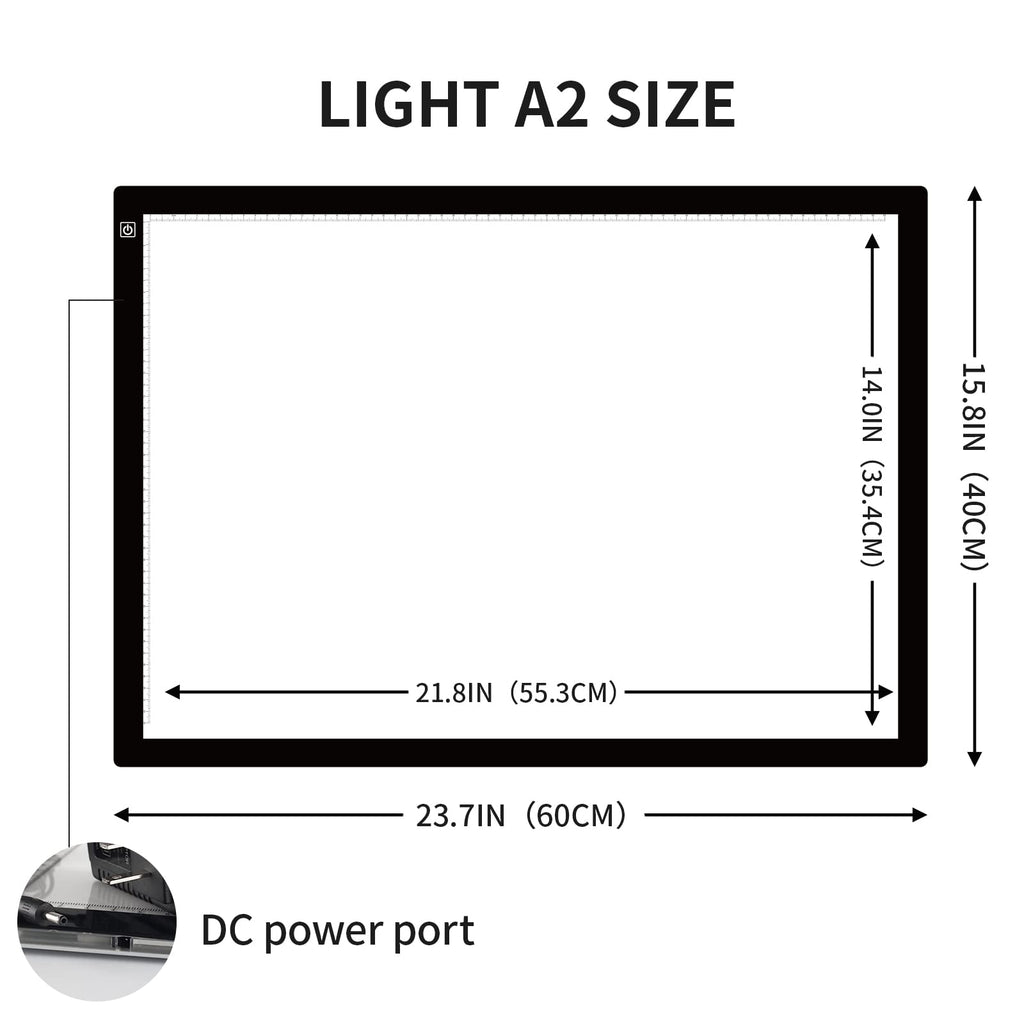 TOHETO A2 LED Light Pad | Dimmable Ultra-Thin Tracing Board for Art