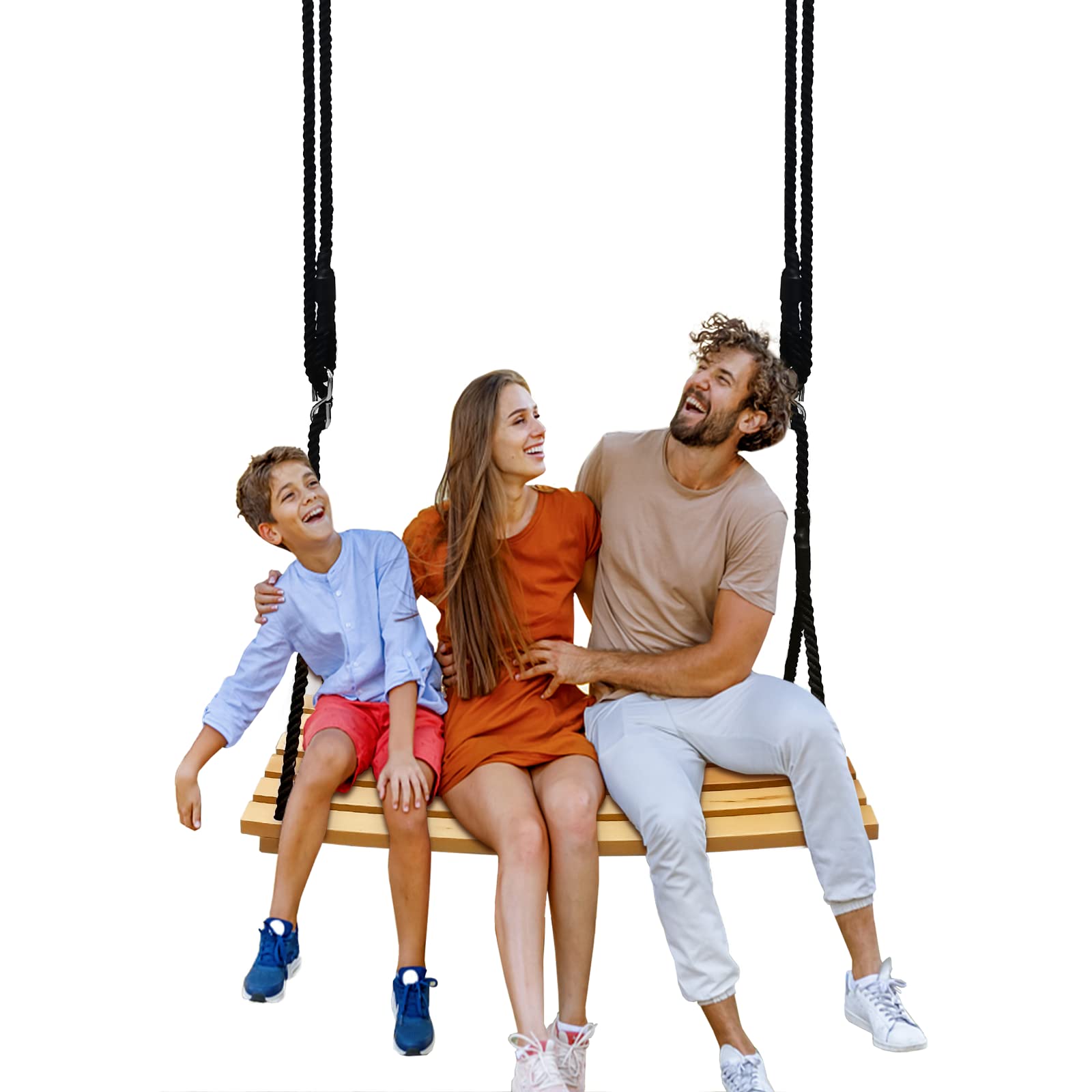 Taeku Beech Wood Tree Swing – Adult Hanging Garden Seat with Adjustable Rope