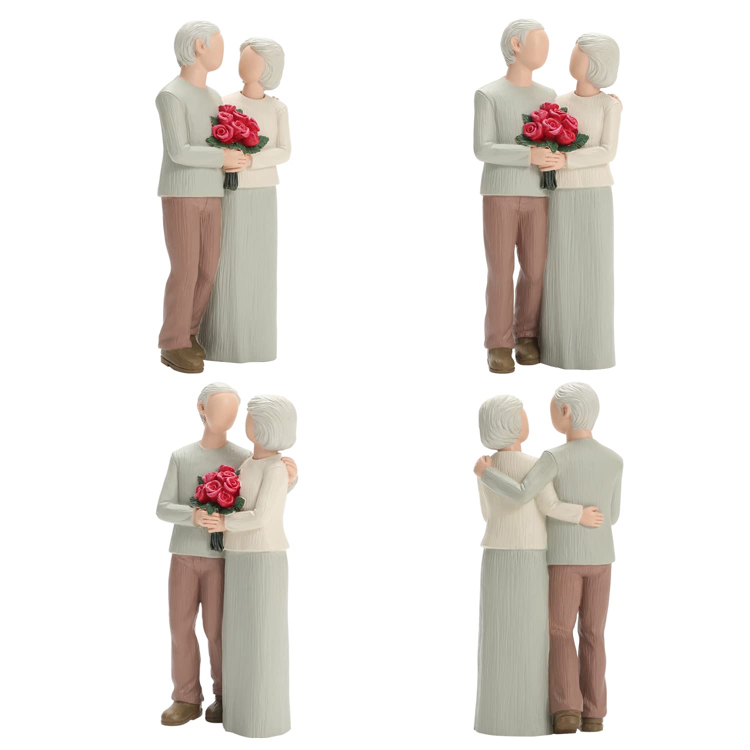 Carracci Loving Elderly Couple Figurine – Hand-Painted Resin Anniversary Gift