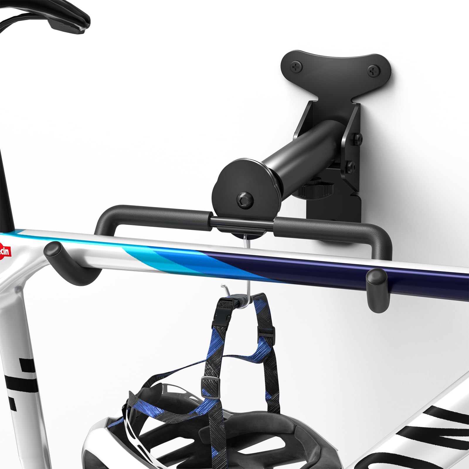 WELDUN Foldable Bike Wall Mount Rack with Helmet Hook for Garage