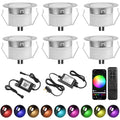 GEYUEYA RGB LED Decking Lights – WiFi Smart IP67 Waterproof Lamps (6 Pack)