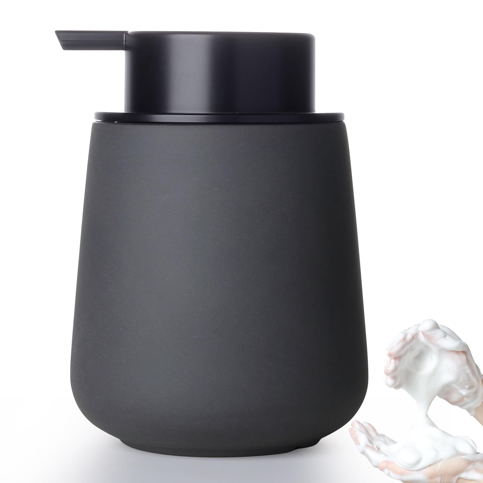 Autumnlife Ceramic Foam Soap Dispenser – 350ml Matte Anthracite