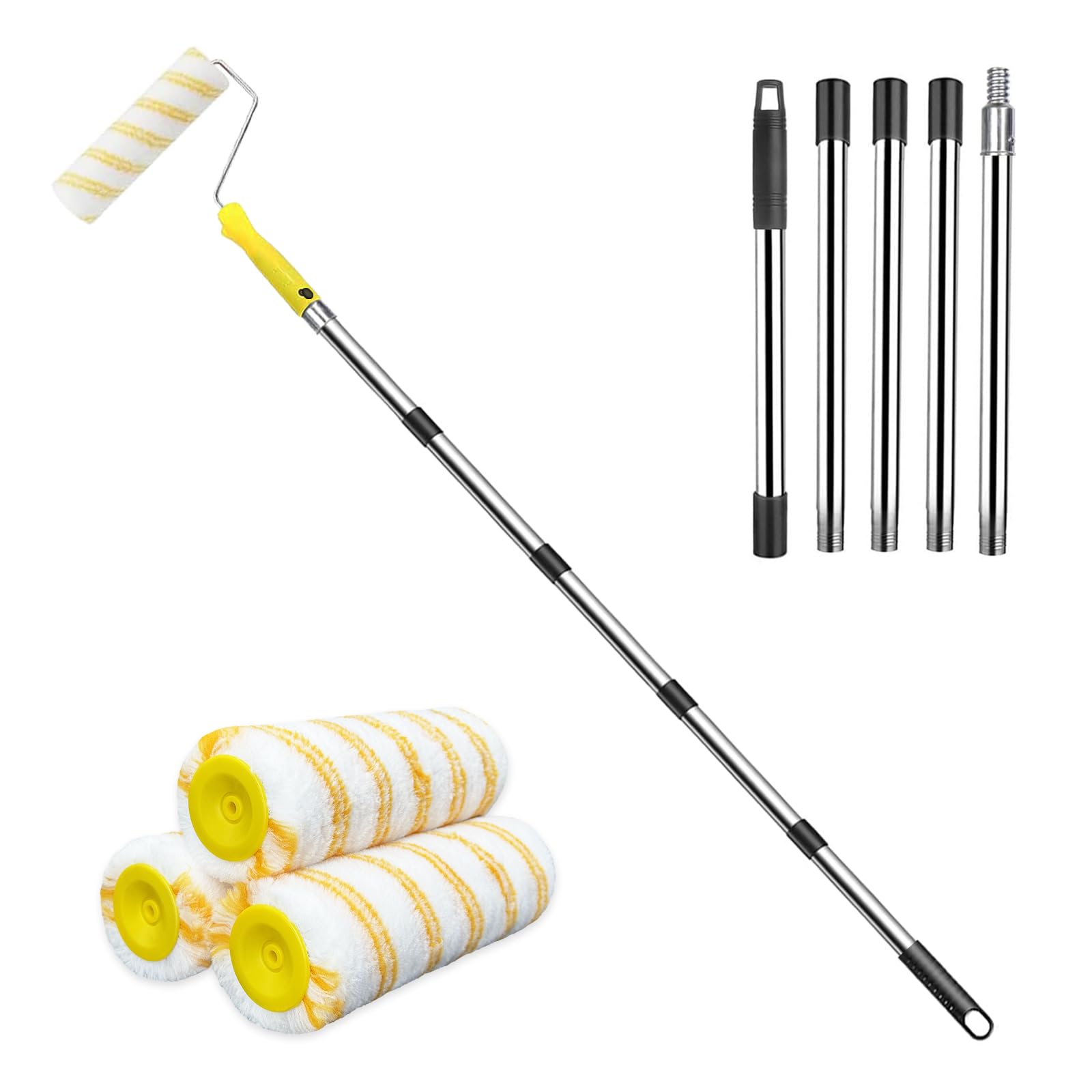 Jolof Store 2M Extendable Paint Roller Kit with Thickened Extension Pole