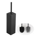 BVL Black Toilet Brush and Holder Set – Modern Square Metal Design