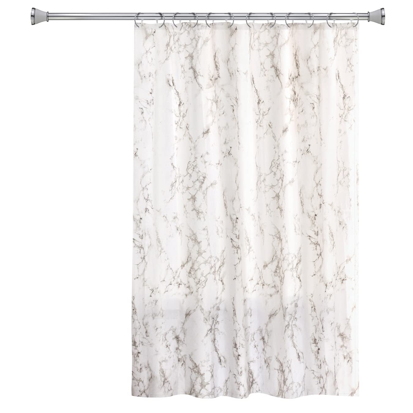 Splash Home Marble Polyester Shower Curtain | Water-Resistant, 70x72