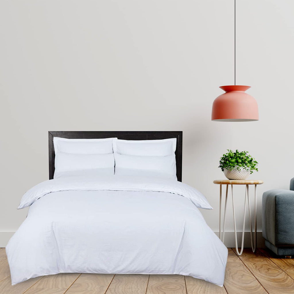 DTEX HOMES 800 Thread Count Egyptian Cotton King Duvet Cover Set | White