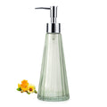 Glass Hand Soap Dispenser | 10oz Green Vertical Stripe