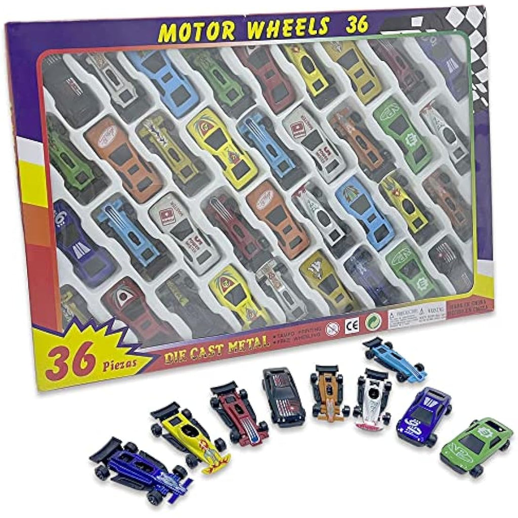 Ram 36 Piece Die Cast Metal Toy Cars - Childrens Race Car Play Set