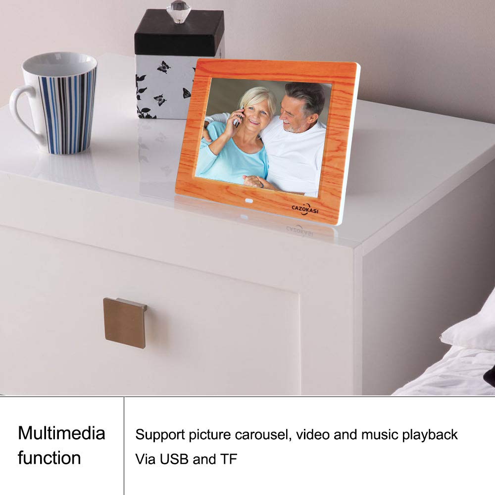 CAZOKASI 8-Inch Digital Calendar Day Clock | 3-Display Photo Frame