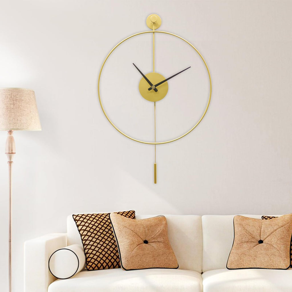 Jolof Store 20 Inch Large Metal Wall Clock – Silent Pendulum Modern Decor