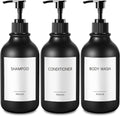 GMISUN Matte Black Shampoo and Conditioner Dispenser Set - 3 Pcs 17oz