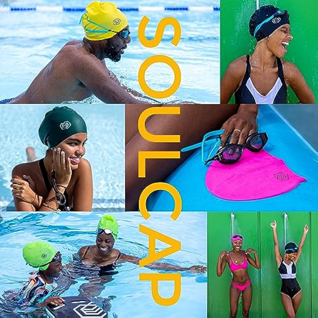 SOUL CAP Large Silicone Swimming Cap for Long Hair and Dreadlocks