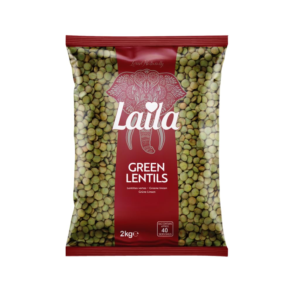 Laila Green Lentils – 2kg Dried Plant-Based Protein (Case of 6)