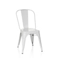 hjh OFFICE VANTAGGIO BRUSH Industrial Metal Bistro Chair - White Stackable