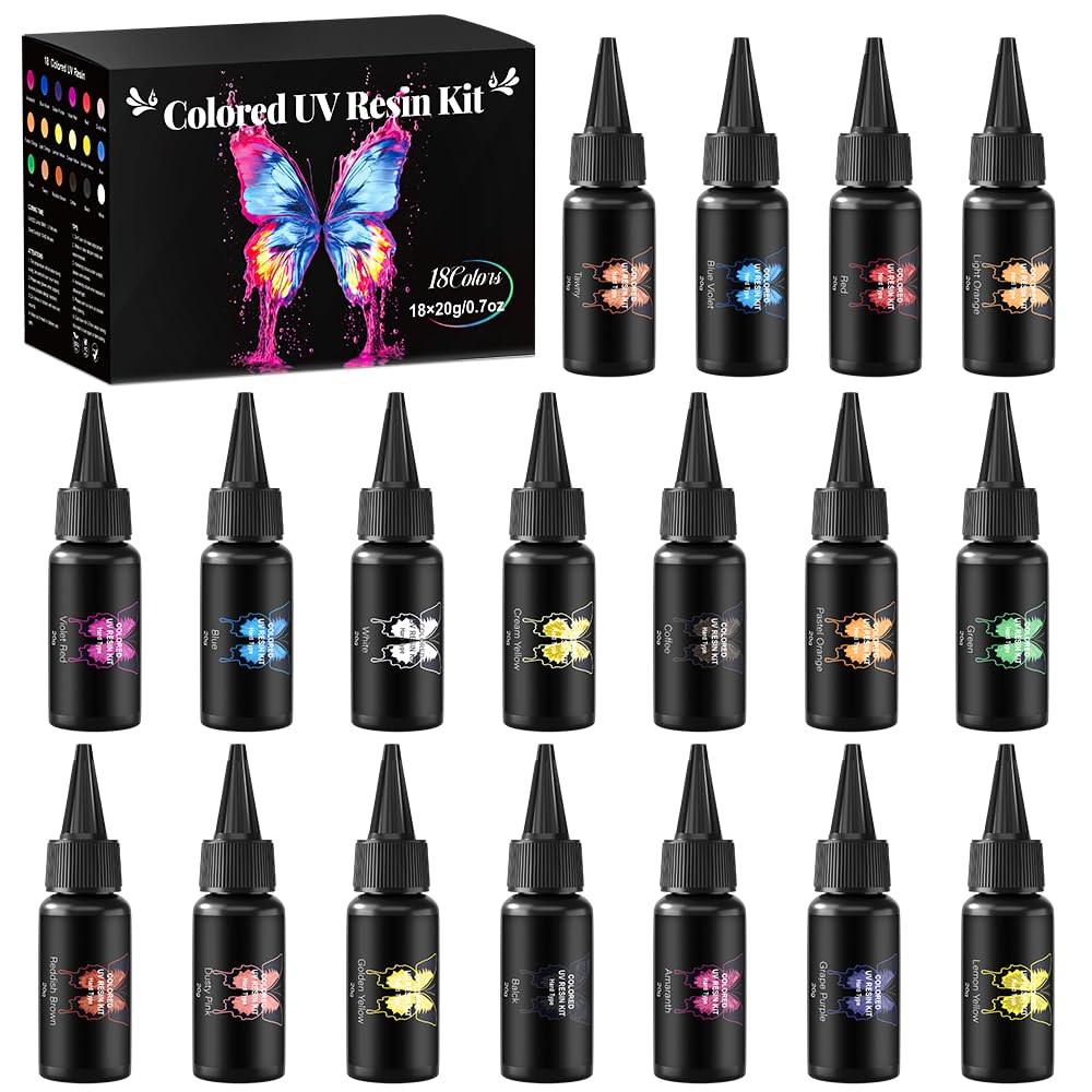 Minlebao 18 Colors UV Resin Kit | Fast Curing Epoxy for Jewelry Making